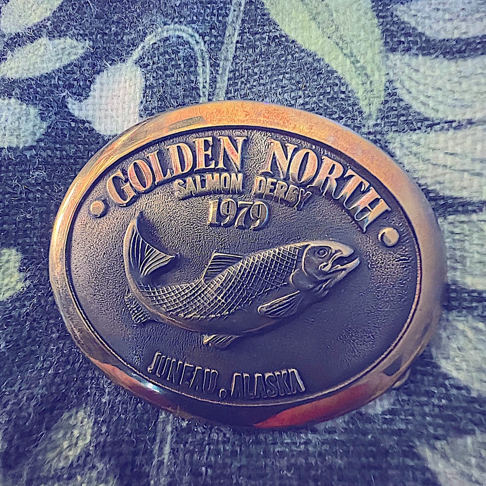 Golden North Salmon Derby Belt Buckle